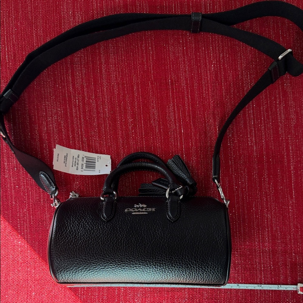 Coach Black Leather Handbag with Strap